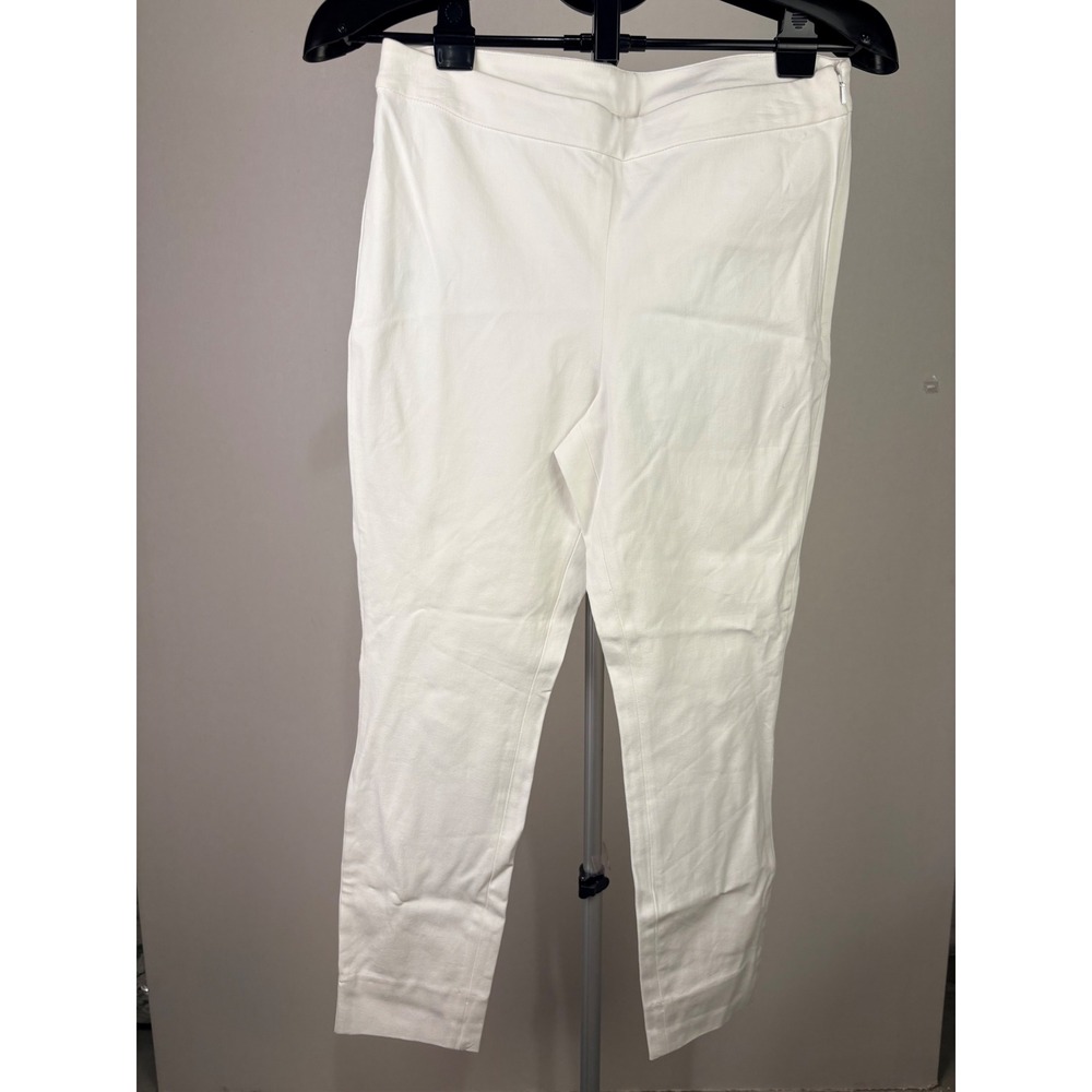 1901 Nordstrom White Side Zip Slim Tapered Ankle Trousers Pants Womens Size 6
